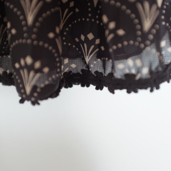 COPY - COPY - Ultra Pink black and tan lace collar chest blouse size L - Picture 5 of 10